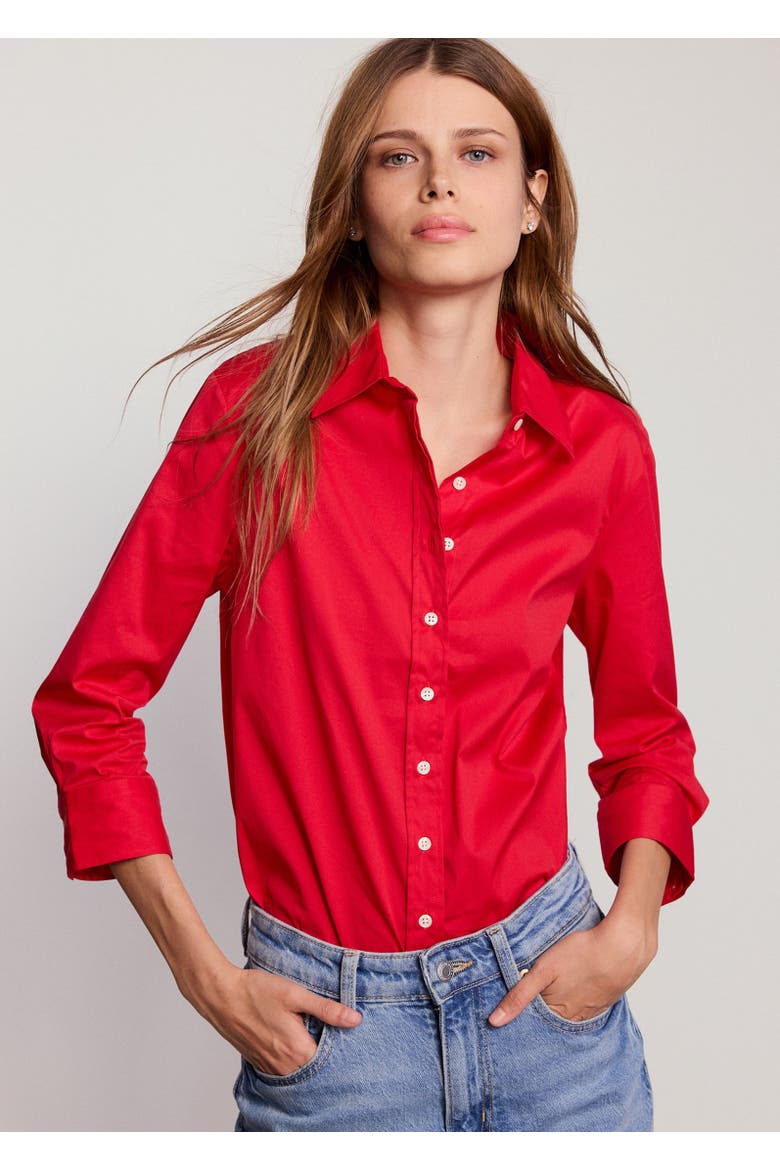 The 3/4 Sleeve Icon Shirt, Alternate, color, Red
