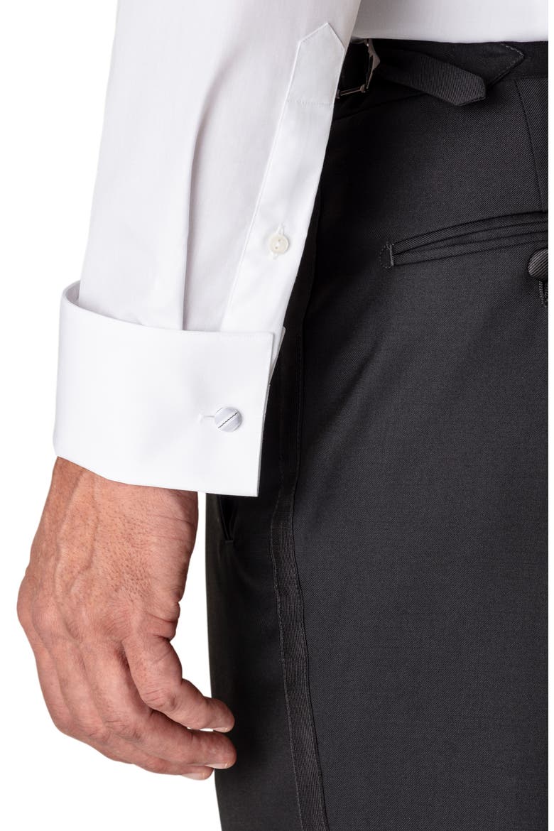 Contemporary Fit Pleated Bib Tuxedo Shirt, Alternate, color, WHITE