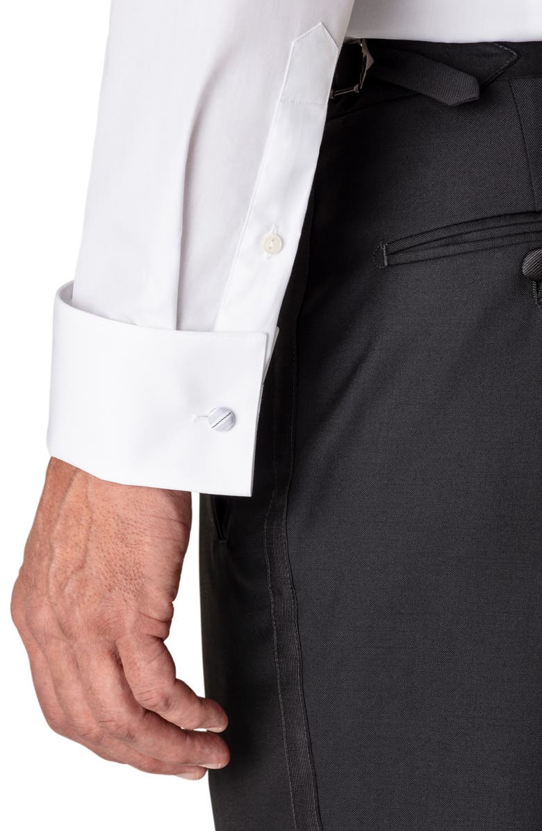 Eton Contemporary Fit Pleated Bib Tuxedo Shirt, Alternate, color, White