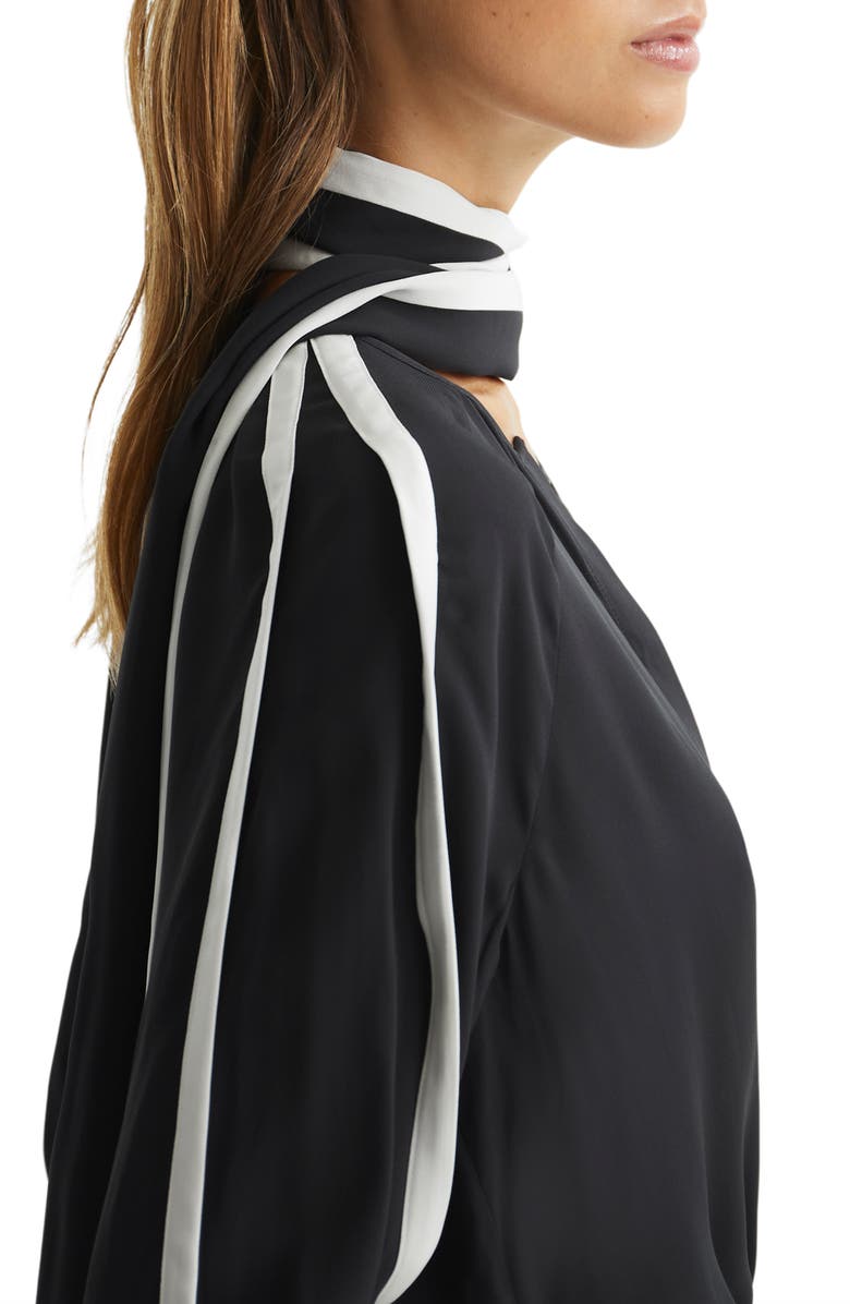 Reiss Drew Long Sleeve Blouse With Removable Neck Tie, Alternate, color,