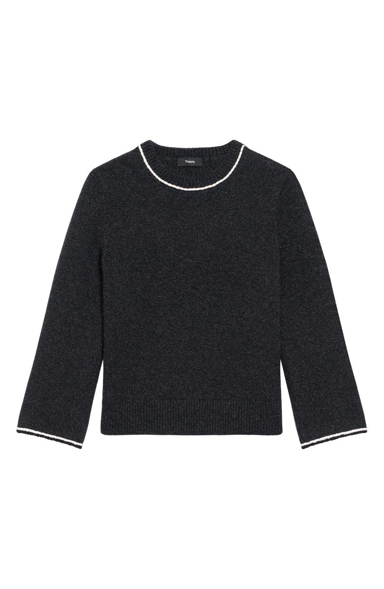 Theory Contrast Trim Wool & Cashmere Sweater, Alternate, color,