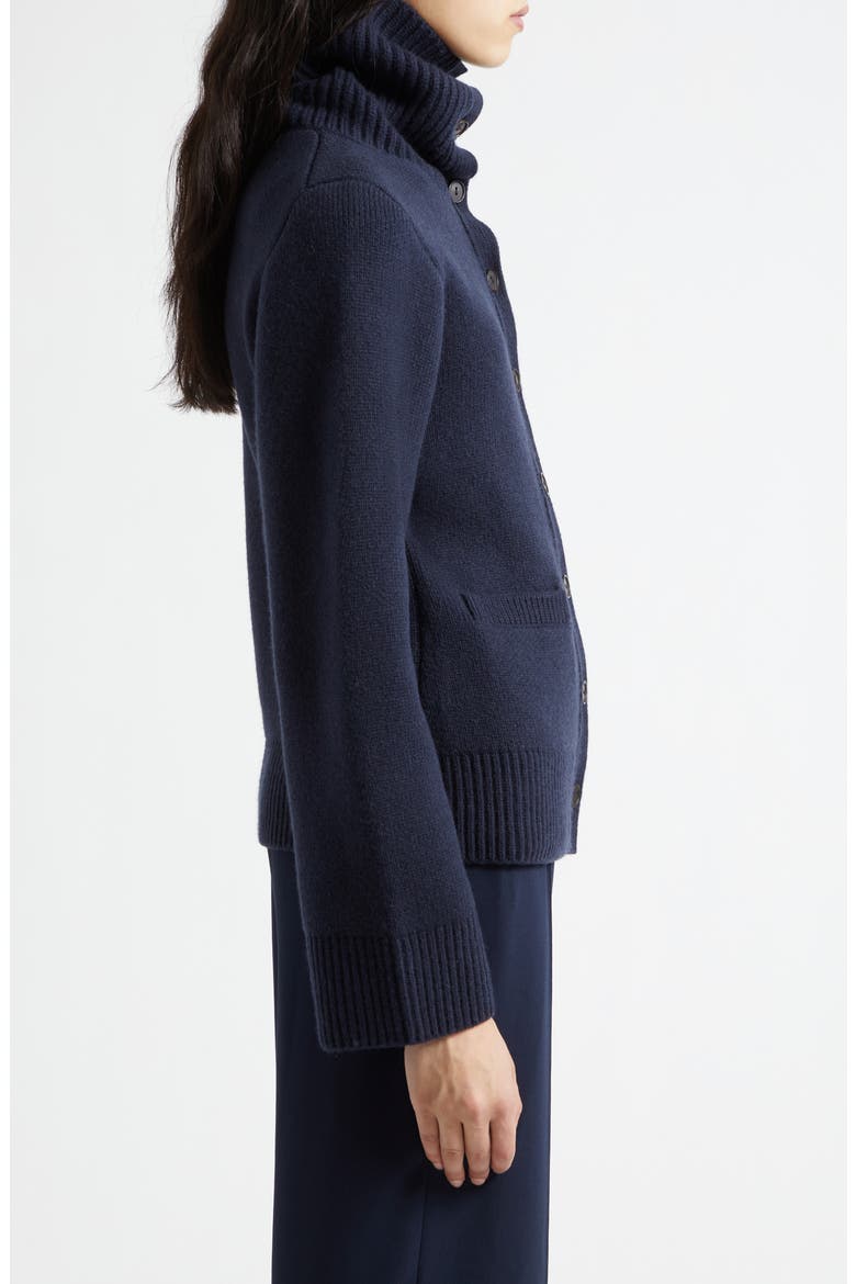 Double Face Wool Blend Turtleneck Cardigan, Alternate, color, TWILIGHT NAVY