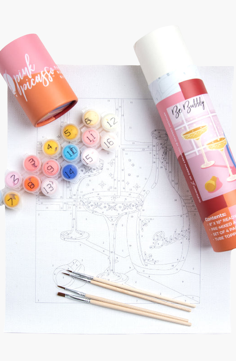Pink Picasso Kits Be Bubbly Paint by Numbers Kit, Alternate, color, Pink Checkered