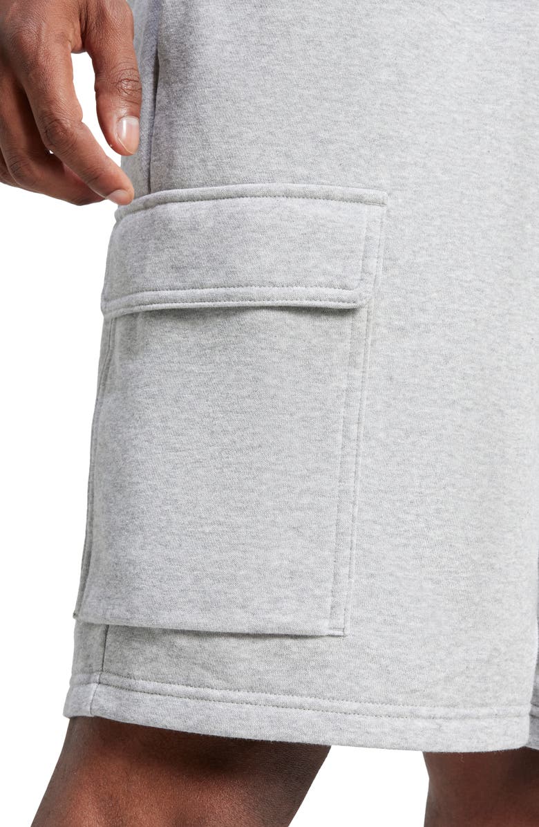 adidas Essentials Feel Cozy Cargo Shorts, Alternate, color, Medium Grey Heather/ Black