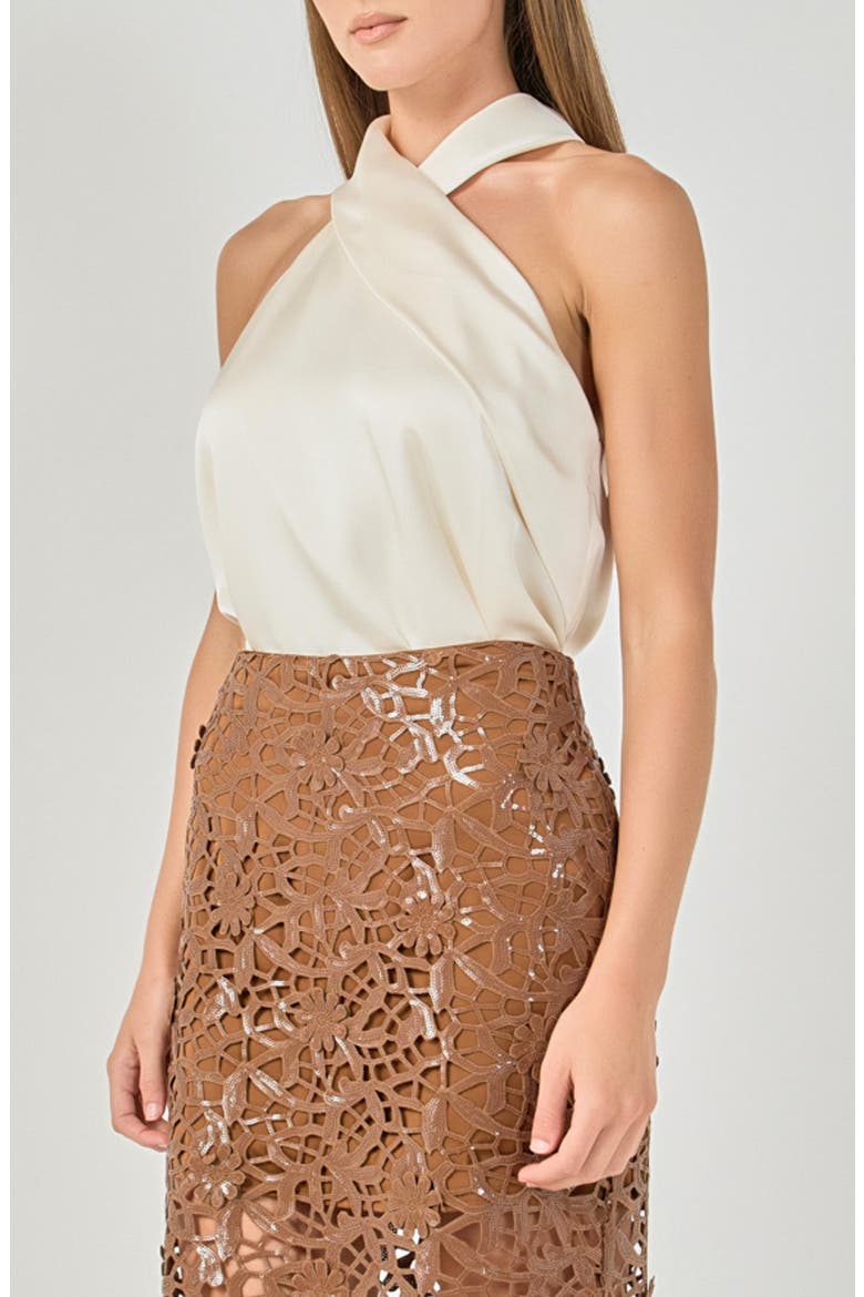 Satin Halter Top, Alternate, color, IVORY