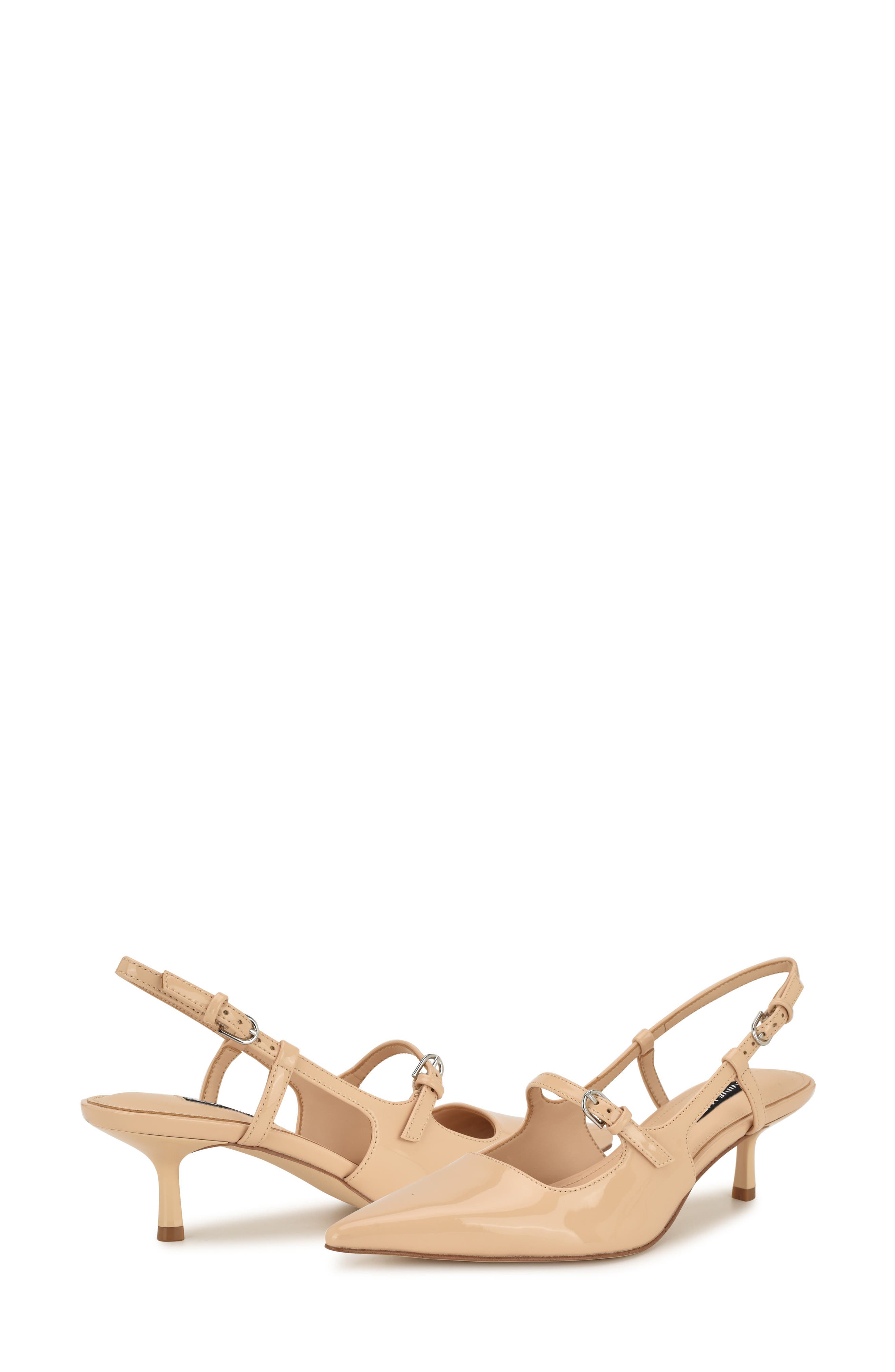 Amayo Slingback Pointed Toe Kitten Heel Pump, Alternate, color, LIGHT NATURAL