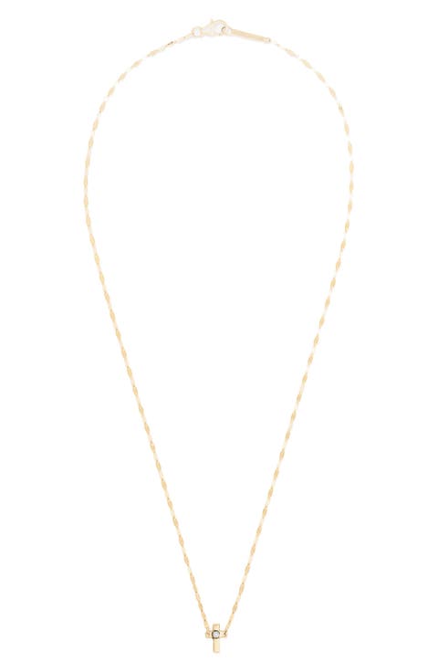 Solo Diamond Mini Cross Pendant Necklace