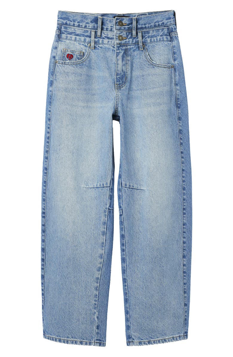 Desigual Double Waist Balloon Leg Jeans, Alternate, color, 