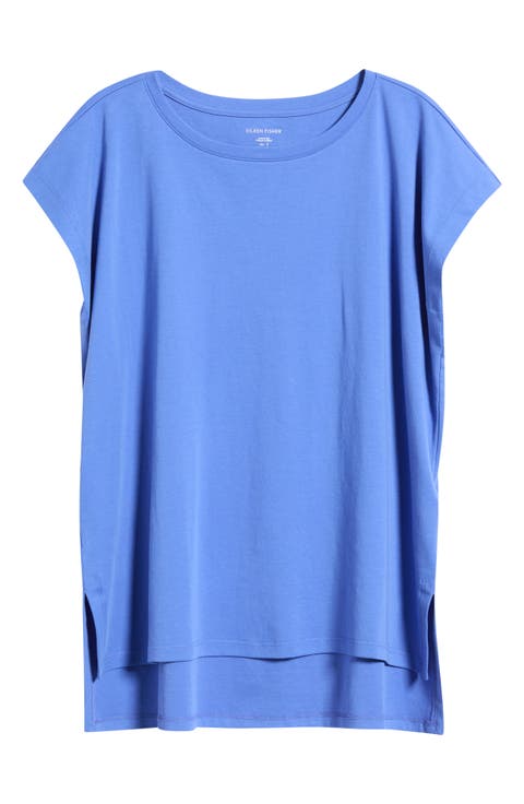 Jewel Neck Organic Cotton Pajama Top
