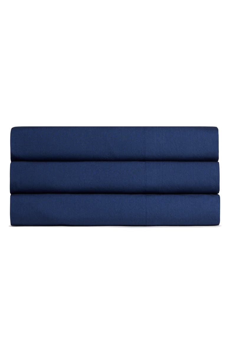 Parachute Percale Top Sheet, Main, color, Navy