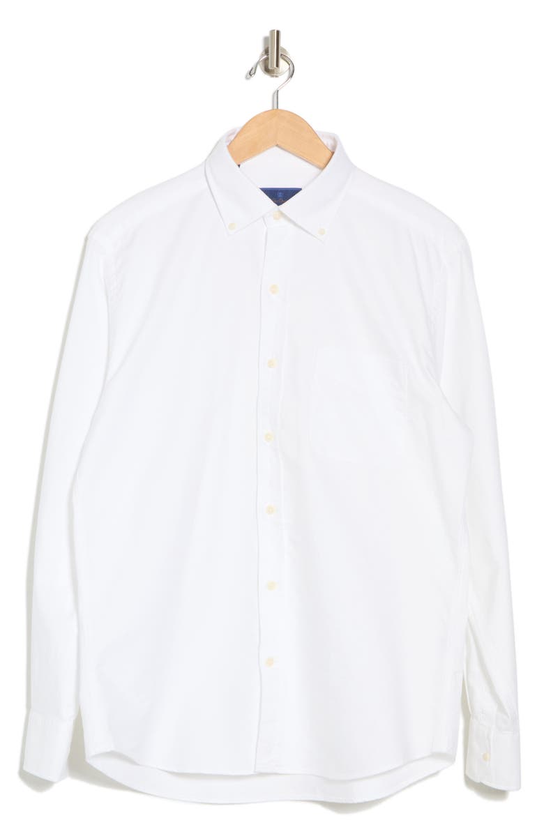 David Donahue Oxford Cotton Button-Down Sport Shirt, Alternate, color, White