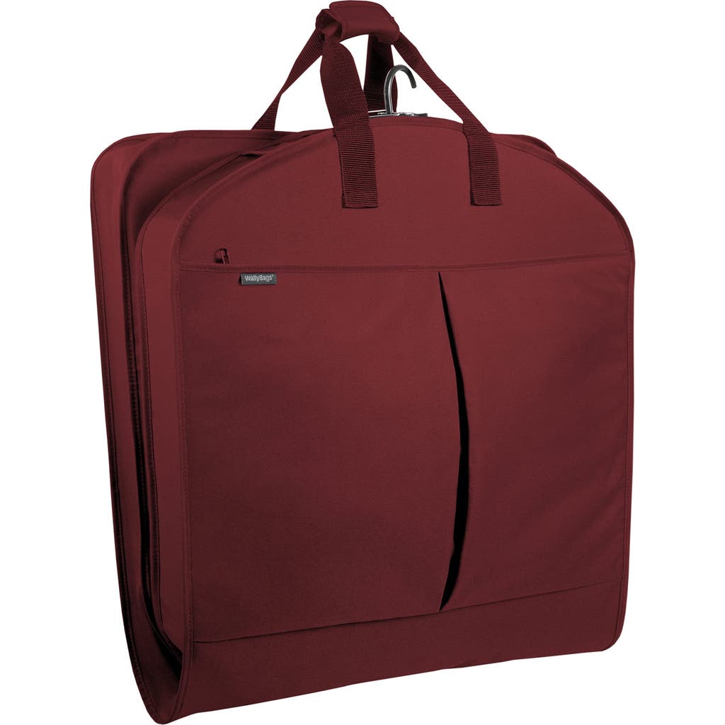 Wallybags 52" Deluxe Travel Garment Bag With Two Pockets In Burgundy