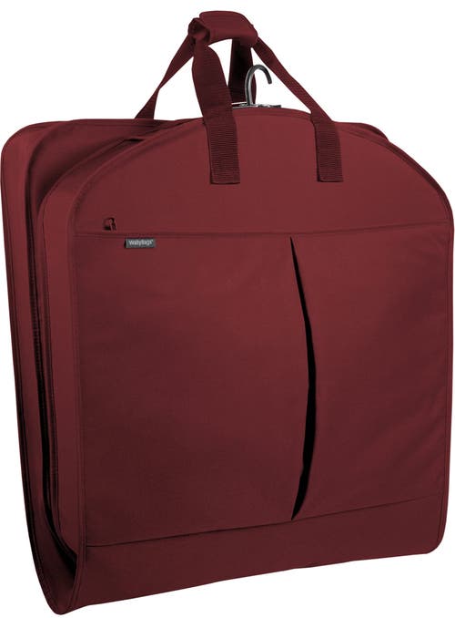 Wallybags 40" Deluxe Travel Garment Bag With Two Pockets In Burgundy