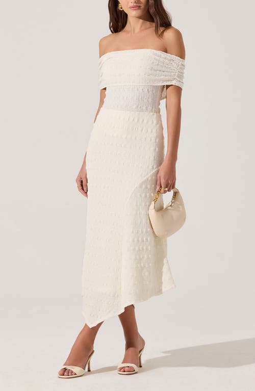 Astr The Label Off The Shoulder Textured Knit Top In White