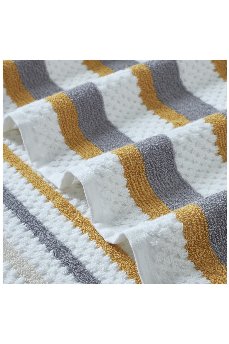 6-Piece Mixed Stripe & Solid Cotton Towel Set, Alternate, color, MUSTARD