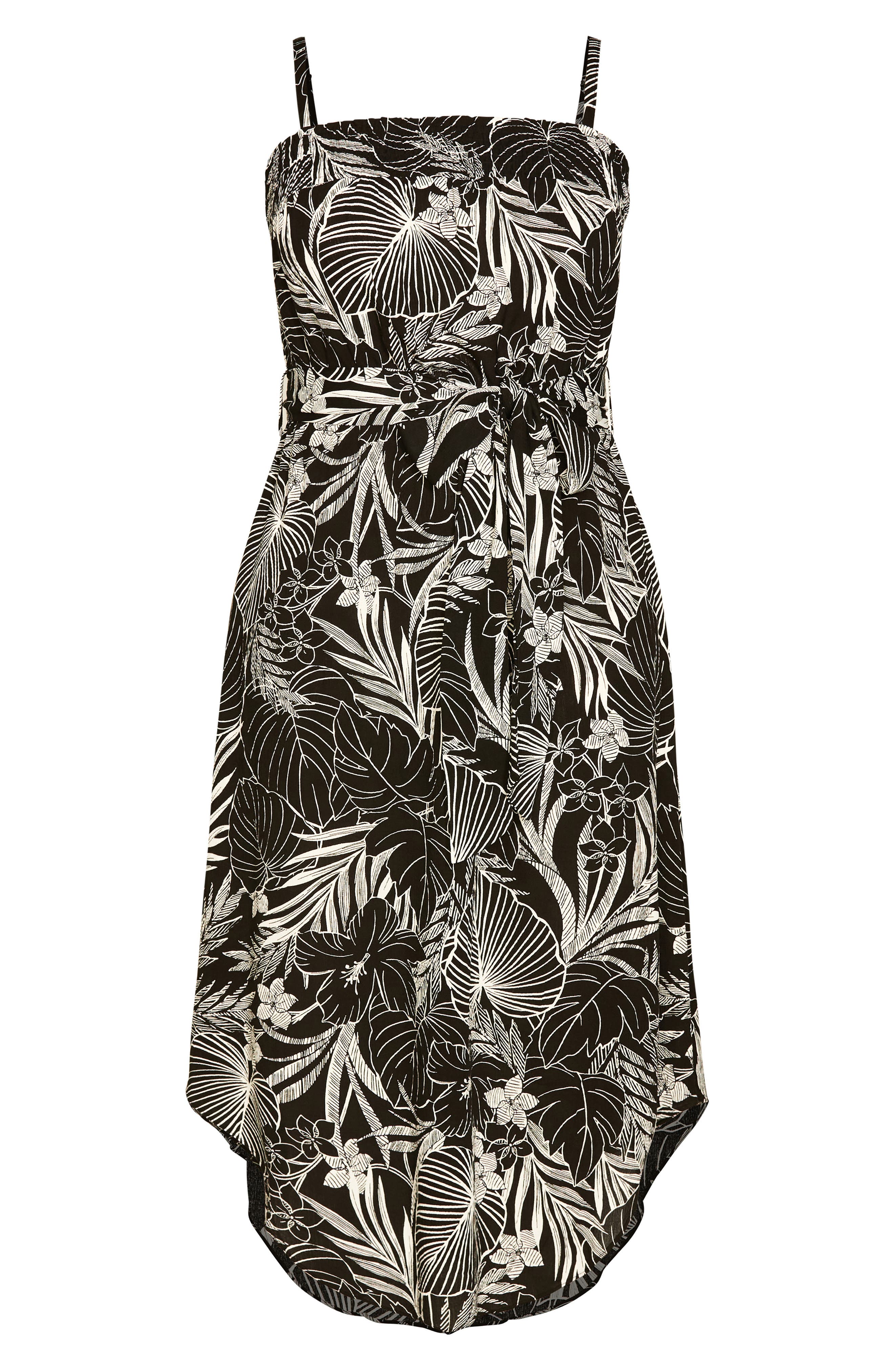 City Chic Tamazin Palm Print Midi Dress (Women) | Nordstromrack