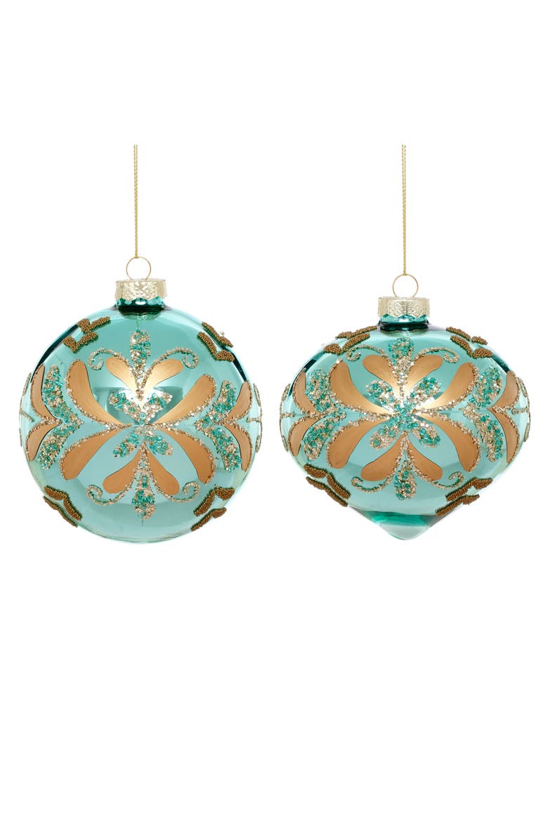 Celebration Bloom Ornament, Box of 6, Main, color, Teal Green