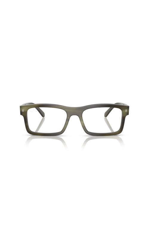 Ray Ban Ray-ban 56mm Rectangle Optical Glasses In Black