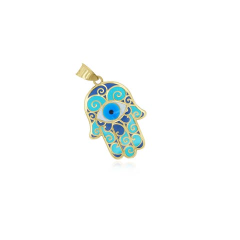 Blue Enamel Hamsa Charm