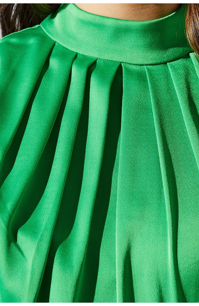 Coast Sleeveless Ruffle Satin Dress, Alternate, color, Green