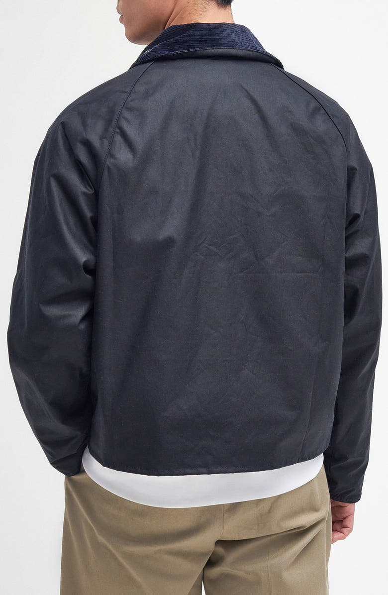 Barbour Spey Slim Waxed Cotton Jacket, Alternate, color, Navy