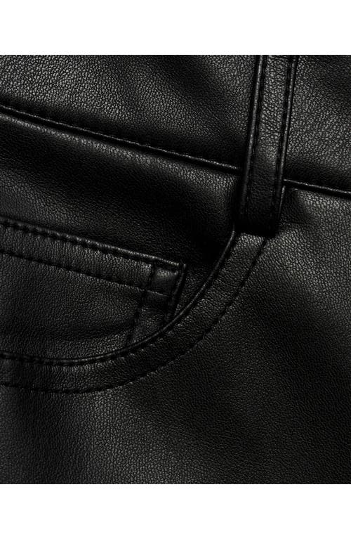 Mango Faux Leather Straight Leg Pants In Black