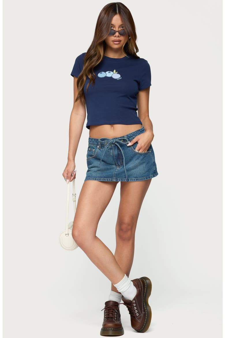 Blueberry Patch Embroidered Graphic Baby Tee, Alternate, color, NAVY