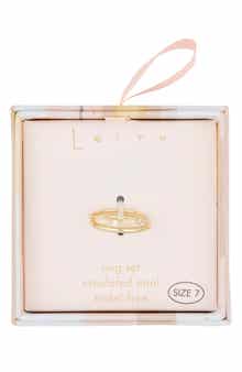 Leith Set of 2 Simulated Opal & Cubic Zirconia Stackable Band Rings