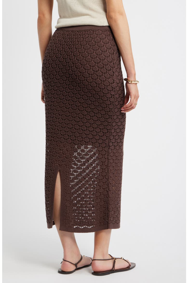 Textured Knit Skirt, Alternate, color, BROWN ROAST