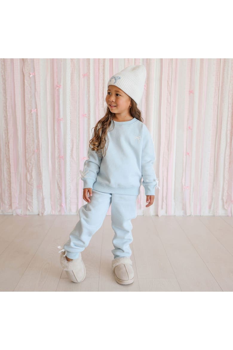 Blue Bow Patch Beanie (little Kid & Big Kid), Alternate, color, Ivory