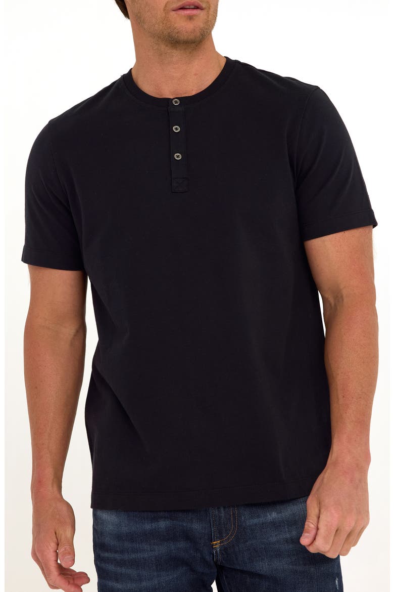 Shayne Luxe Jersey Henley, Main, color, BLACK