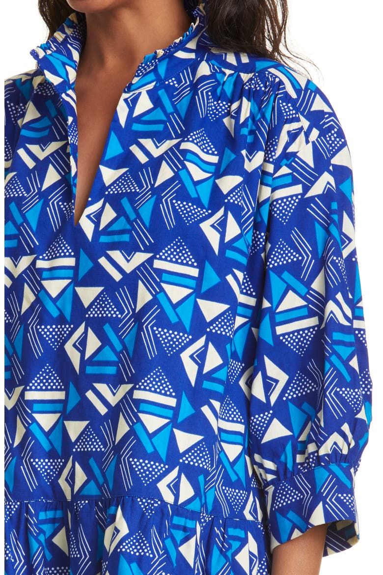 Curator Geo Print Cotton Top (Nordstrom Exclusive), Alternate, color, BLUE/OPTIC WHITE SAMAKAKA