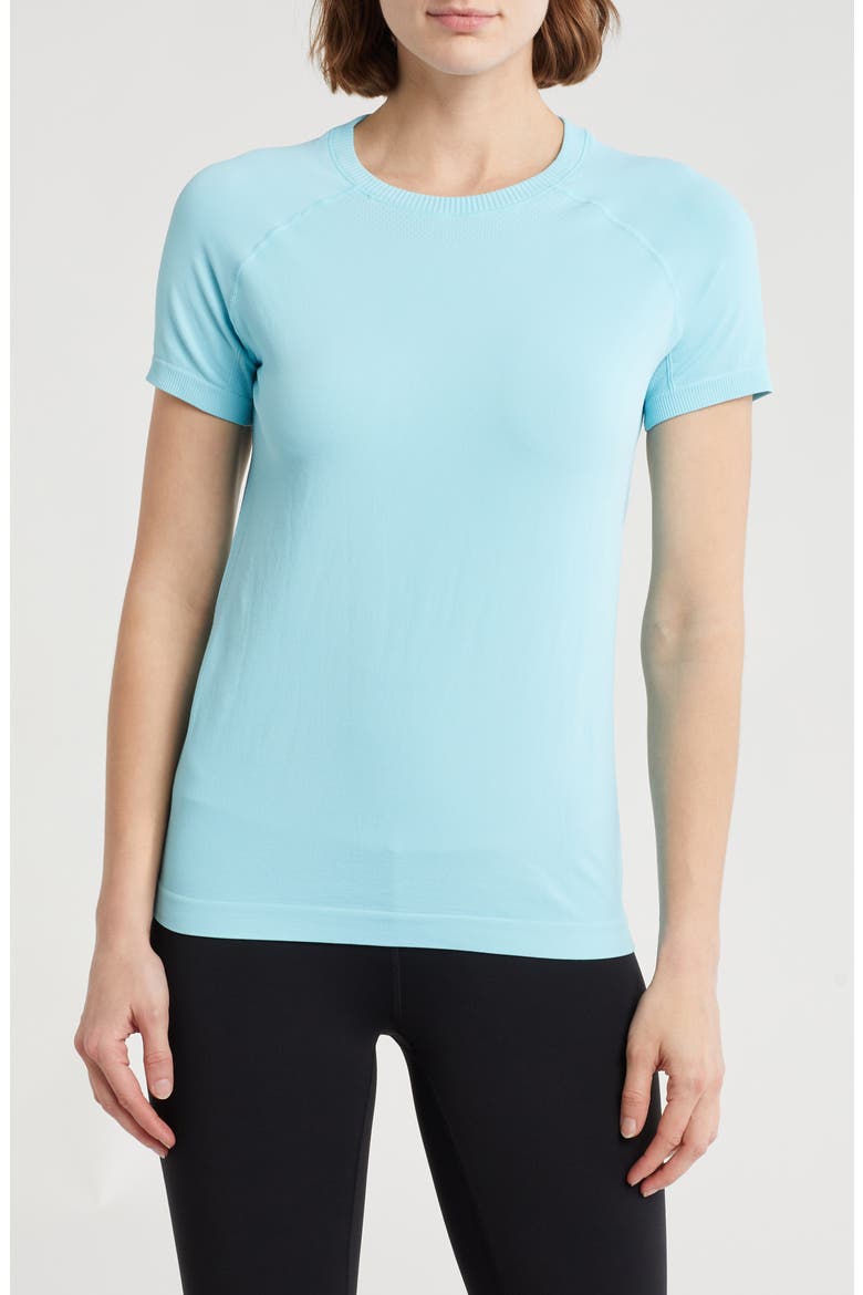 Zaia Seamless Short Sleeve Top, Main, color, LARIMAR