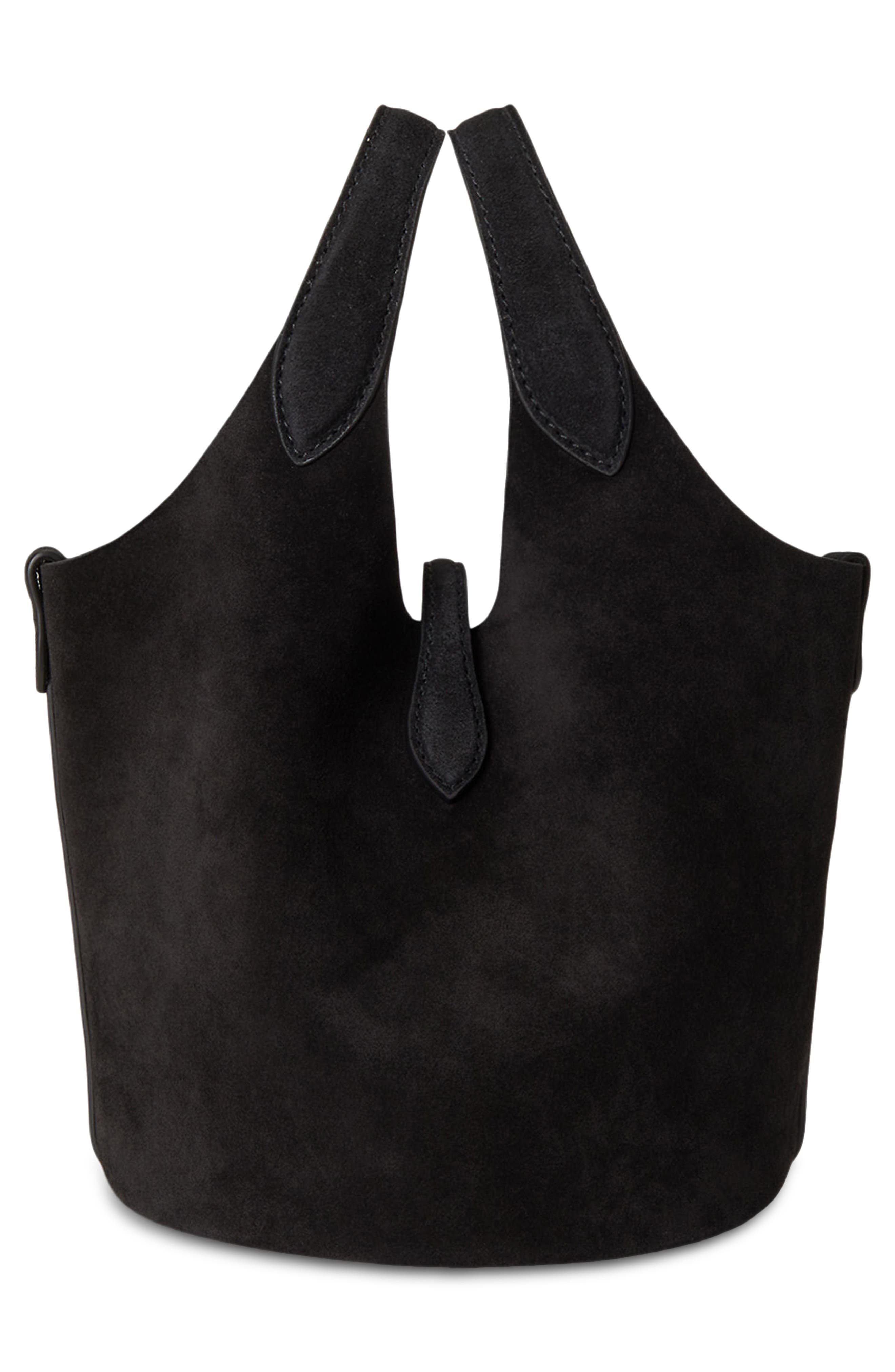 Small Polo Play Suede Tote, Alternate, color, BLACK