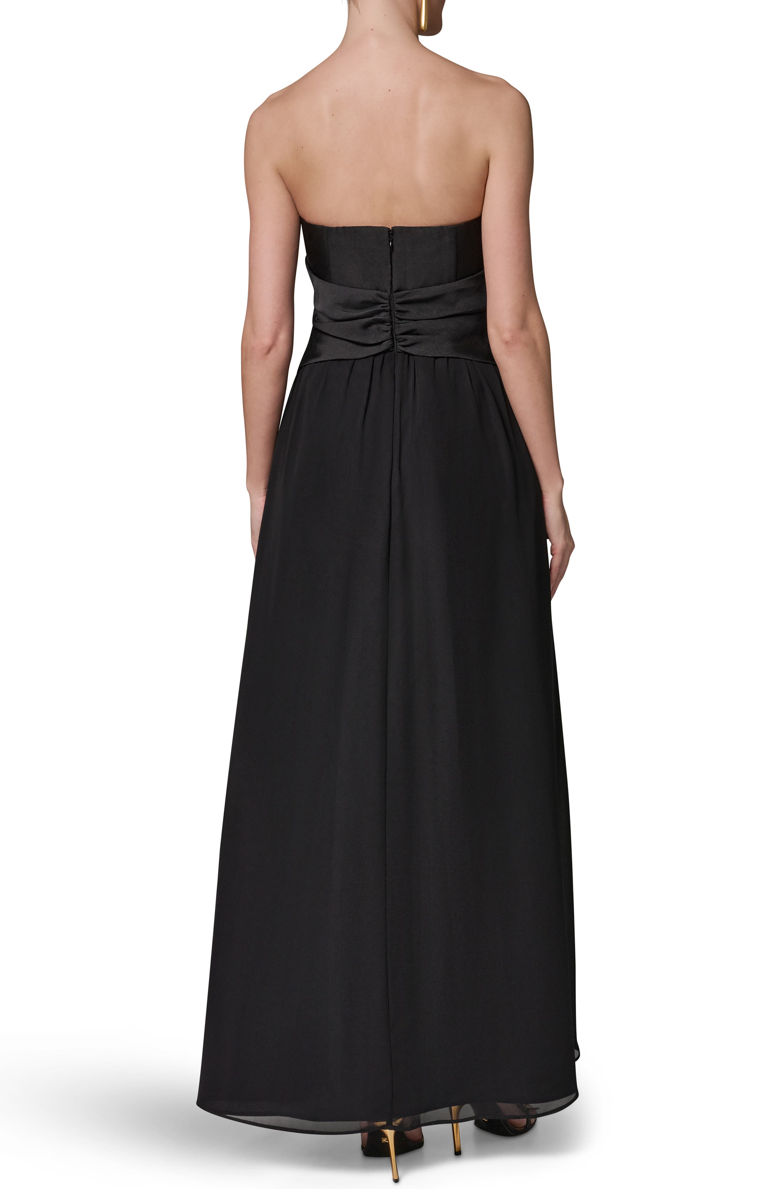 Strapless Mixed Media Gown - image 2