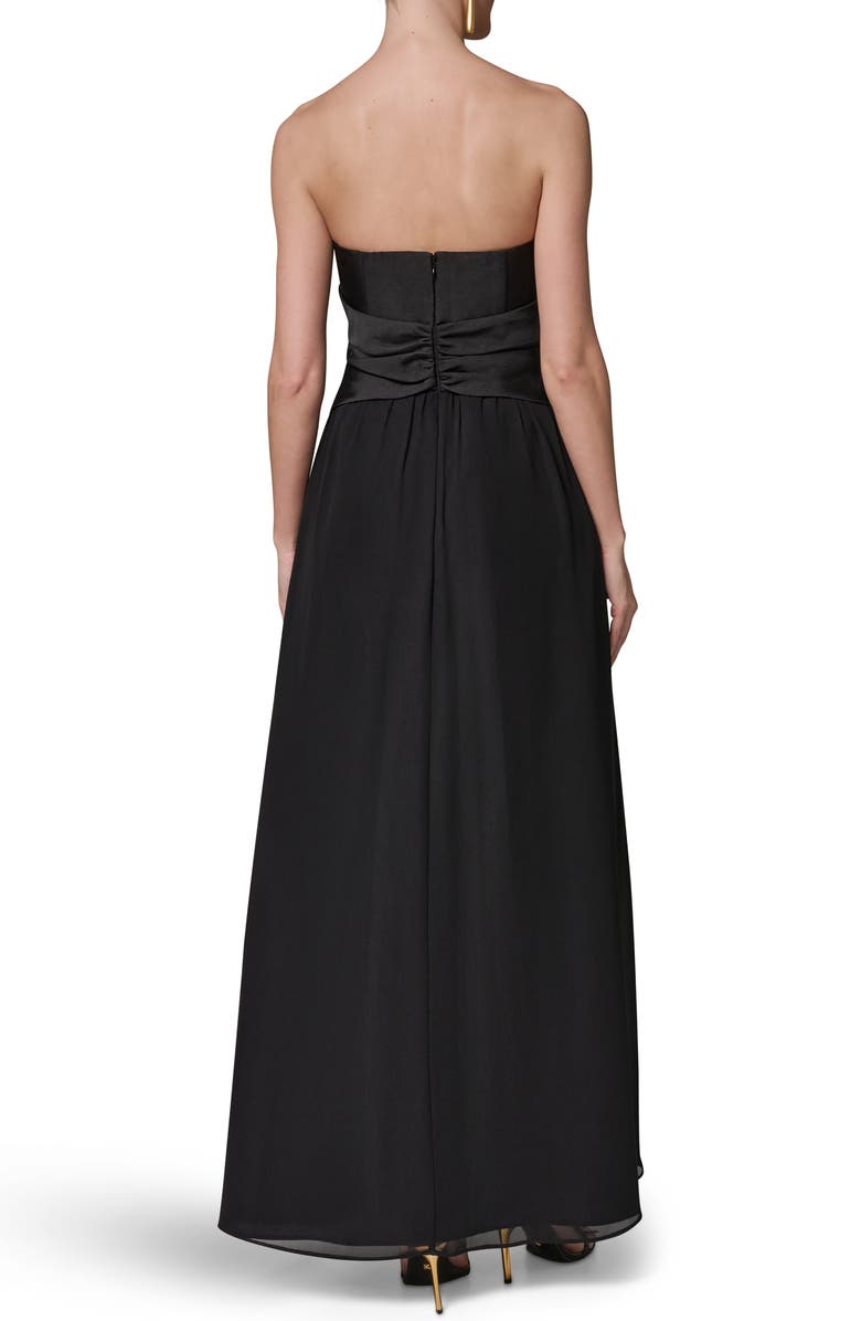 Donna Karan New York Strapless Mixed Media Gown, Alternate, color, 