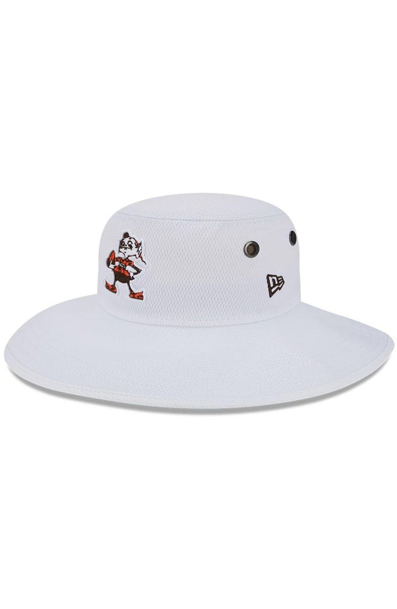 New Era Men's New Era White Cleveland Browns 2023 NFL Training Camp Throwback Panama Bucket Hat, Main, color,