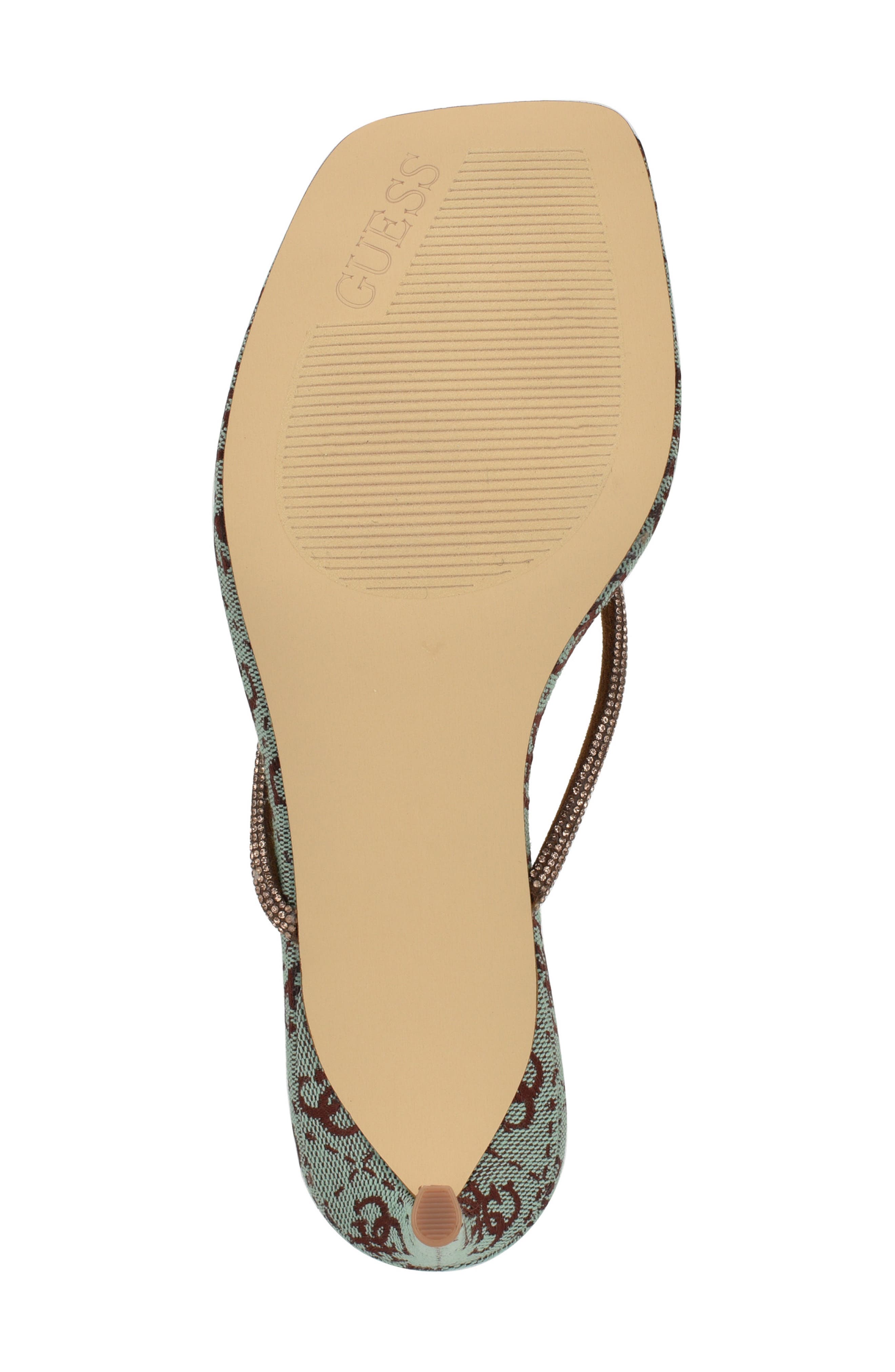 GUESS Crystal Embellished Sandal, Alternate, color, Green/ Bronze