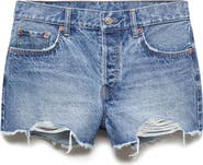 MANGO Cutoff Denim Shorts