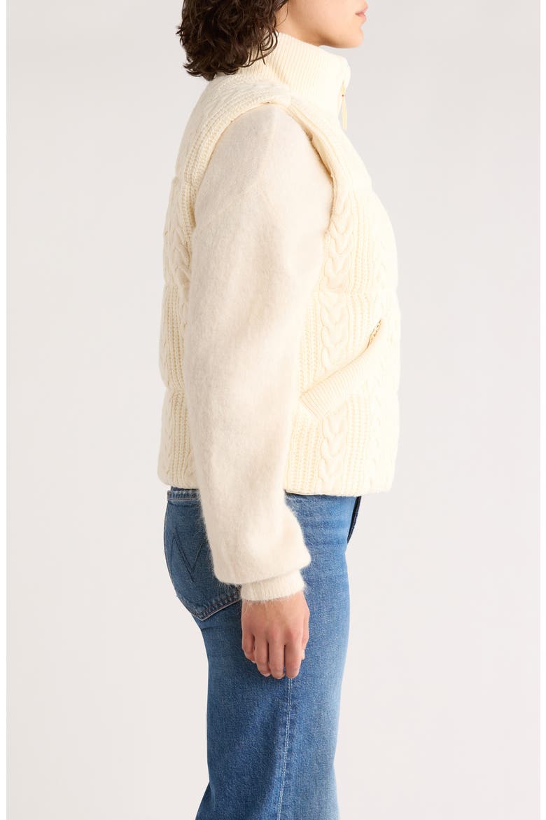 Alba Cable Knit Puffer Vest, Alternate, color, ANTIQUE WHITE