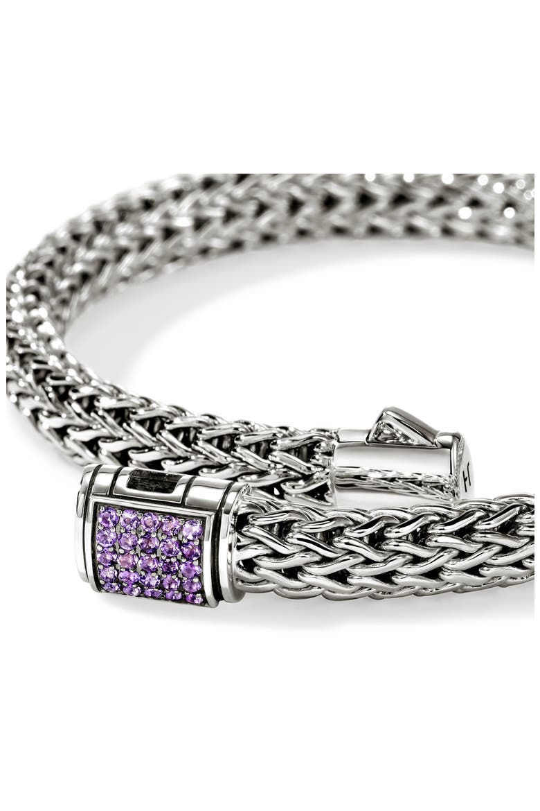 Icon Bracelet, Sterling Silver, Pavé, 6.5mm, Alternate, color, AMETHYST
