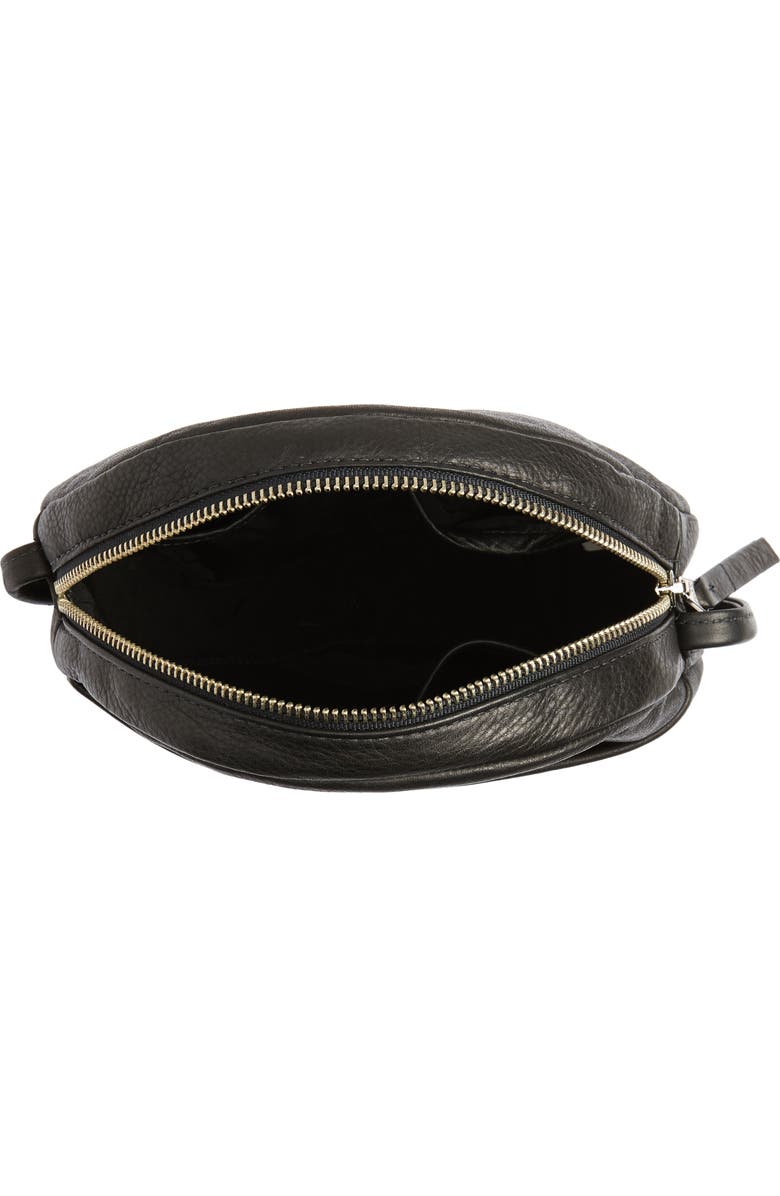 Baggu Circle Calfskin Leather Crossbody Bag, Alternate, color,