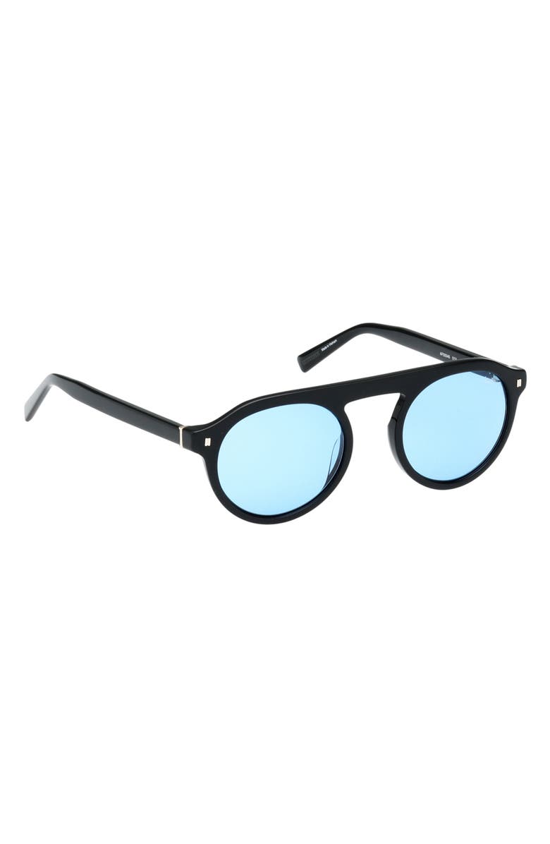 ABERCROMBIE & FITCH 49mm Pilot Sunglasses, Alternate, color, Shiny Black / Blue