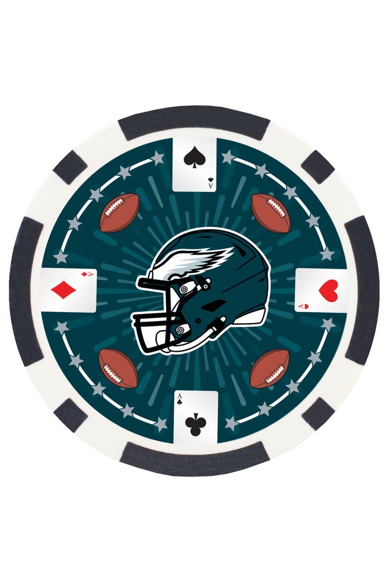 Philadelphia Eagles 100pc Poker Chips, Alternate, color, Multicolor