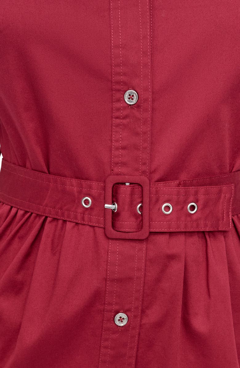 DKNY Solid Poplin Shirtdress, Alternate, color, Oxblood