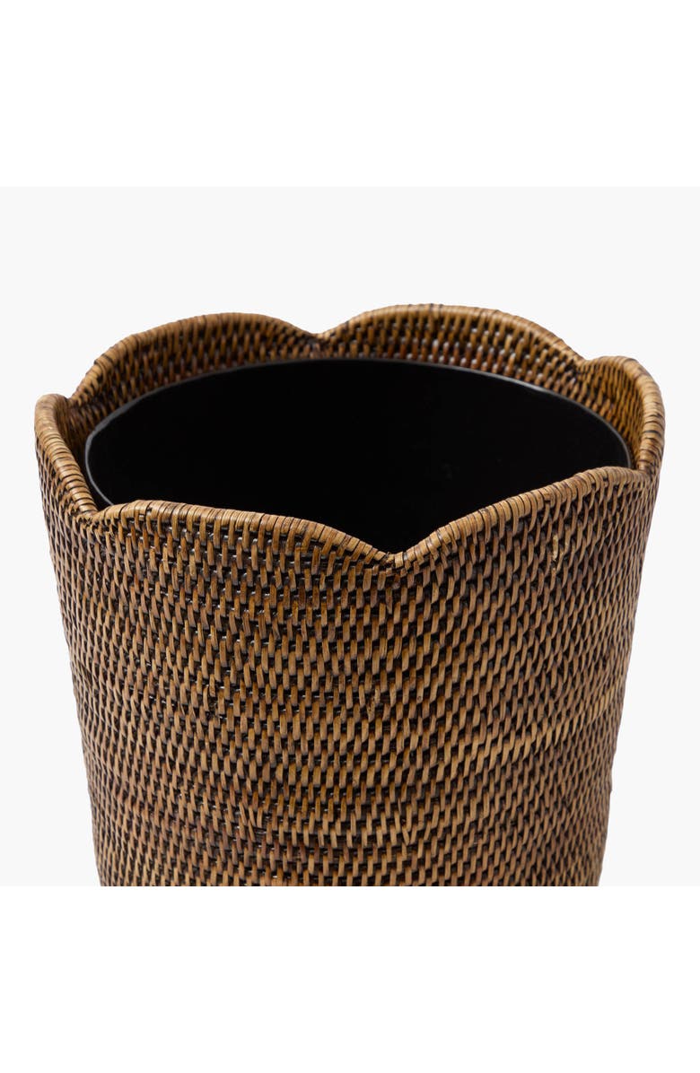 Mrs. Alice Dark Brown Rattan Waste Paper Bin, Alternate, color, Brown