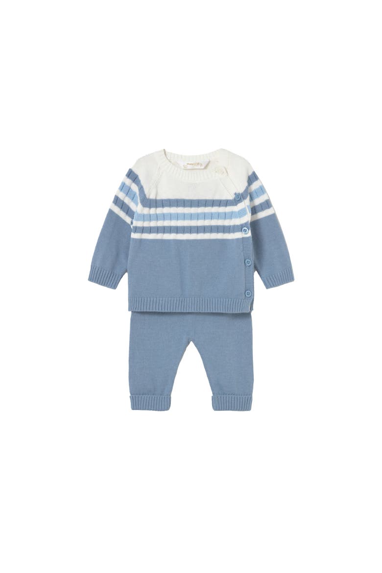 Knitted Striped Outfit, Main, color, Light Blue