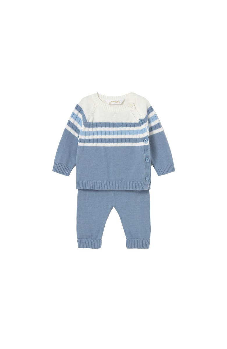 Mayoral Knitted Striped Outfit, Main, color, Light Blue