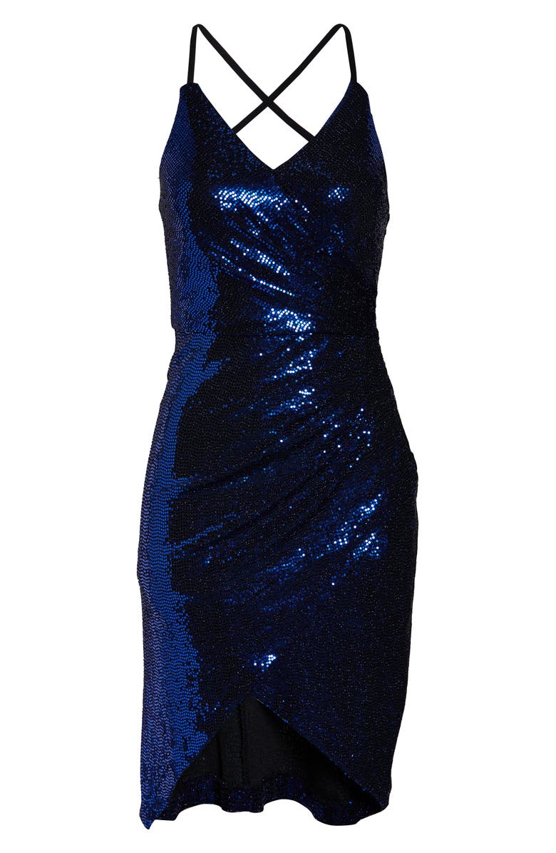Morgan & Co. Strappy Sequin Cocktail Dress, Alternate, color,