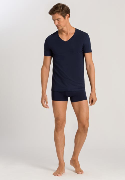 Hanro Cotton Superior Cotton Boxer Brief In Midnight Navy